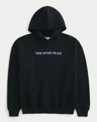 Hollister x Taco Bell Kutu Kesim Grafik Kapüşonlu Sweatshirt