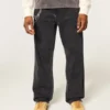 Hollister x Taco Bell Yıkanmış Siyah Nakışlı Grafik Baggy Jeans