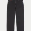 Hollister x Taco Bell Yıkanmış Siyah Nakışlı Grafik Baggy Jeans