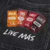 Hollister x Taco Bell Yıkanmış Siyah Nakışlı Grafik Baggy Jeans