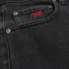 Hollister x Taco Bell Yıkanmış Siyah Nakışlı Grafik Baggy Jeans
