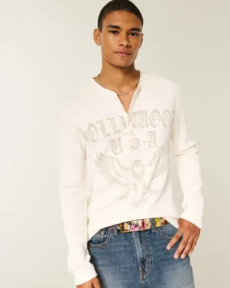 Hollywood Grafik Termal Henley Hollywood Grafik Termal Henley