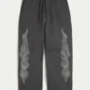 Çift Alev Desenli Süper Bol Sweatpantolon Çift Alev Desenli Süper Bol Sweatpantolon