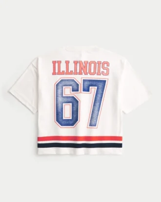 Illinois Üniversitesi Fighting Illini Grafik Futbol Forması