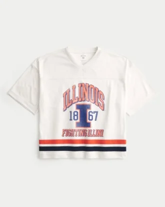 Illinois Üniversitesi Fighting Illini Grafik Futbol Forması