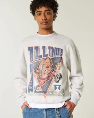 Illinois Üniversitesi Fighting Illini Grafikli Sweatshirt