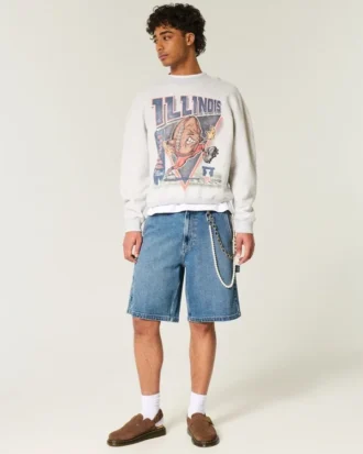 Illinois Üniversitesi Fighting Illini Grafikli Sweatshirt