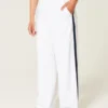 Çizgili Bol Pull-On Pantolon
