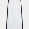Çizgili Bol Pull-On Pantolon