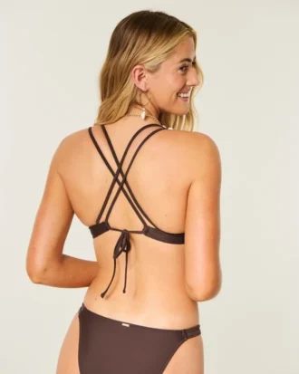 Kabuk Süslemeli Askılı Sırtlı Balensiz Bikini Üstü