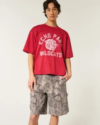 Kamuflaj Baggy Denim Boyacı Şortu