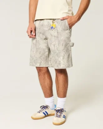 Kamuflaj Baggy Denim Şort