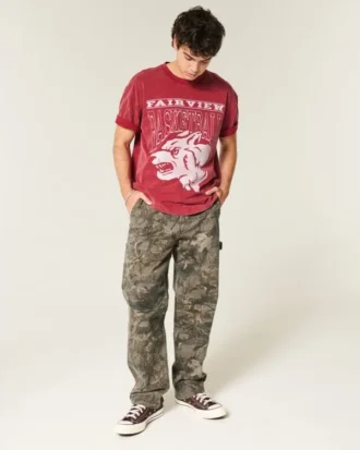 Kamuflaj Baggy Painter Jeans