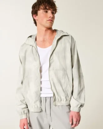 Kamuflaj Zip-Up Rüzgarlık Ceket