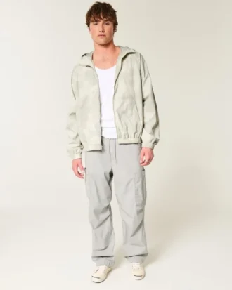 Kamuflaj Zip-Up Rüzgarlık Ceket