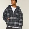 Kapüşonlu Ekose Flanel Skater Ceket Kapüşonlu Ekose Flanel Skater Ceket