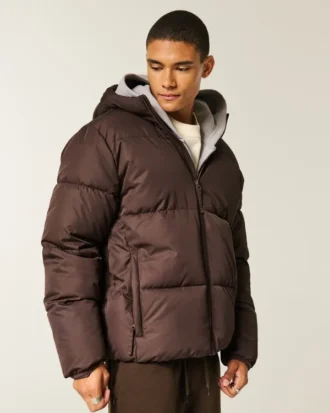 Kapüşonlu Suni Kürk Astarlı Puffer Ceket