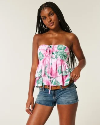 Katmanlı Halter Babydoll Üst