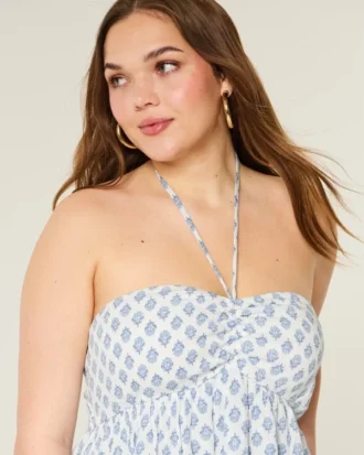 Katmanlı Halter Babydoll Üst