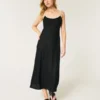 Keten Karışımlı Arkası Açık Slip Midi Elbise Keten Karışımlı Arkası Açık Slip Midi Elbise