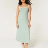 Keten Karışımlı Arkası Açık Slip Midi Elbise Keten Karışımlı Arkası Açık Slip Midi Elbise