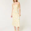 Keten Karışımlı Arkası Açık Slip Midi Elbise Keten Karışımlı Arkası Açık Slip Midi Elbise