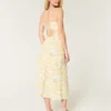 Keten Karışımlı Arkası Açık Slip Midi Elbise Keten Karışımlı Arkası Açık Slip Midi Elbise