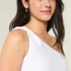 Keten Karışımlı Asimetrik Mini Elbise