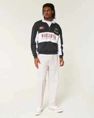 Keten Karışımlı Bol Pull-On Pantolon