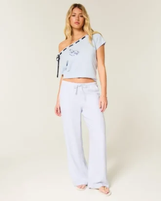 Keten Karışımlı Bol Pull-On Pantolon