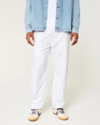 Keten Karışımlı Bol Pull-On Pantolon Keten Karışımlı Bol Pull-On Pantolon