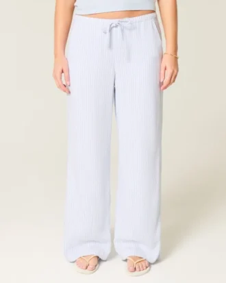 Keten Karışımlı Bol Pull-On Pantolon