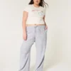 Keten Karışımlı Pull-On Bol Pantolon