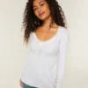 Kolay Bağlamalı Henley Babydoll Üst