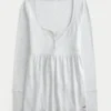 Kolay Bağlamalı Henley Babydoll Üst