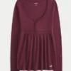 Kolay Bağlamalı Henley Babydoll Üst