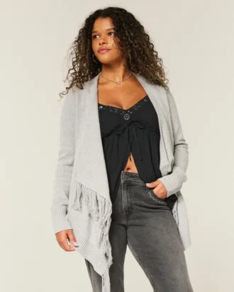 Kolay Fringe No-Close Hırka