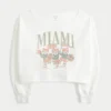 Kolay Çift Omuz Dışı Miami Grafik Sweatshirt Kolay Çift Omuz Dışı Miami Grafik Sweatshirt