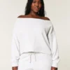 Kolay Çift Omuz Dışı Sweatshirt