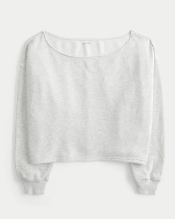 Kolay Çift Omuz Dışı Sweatshirt