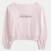 Kolay Çıkarılabilir Omuzsuz Los Angeles Grafik Sweatshirt