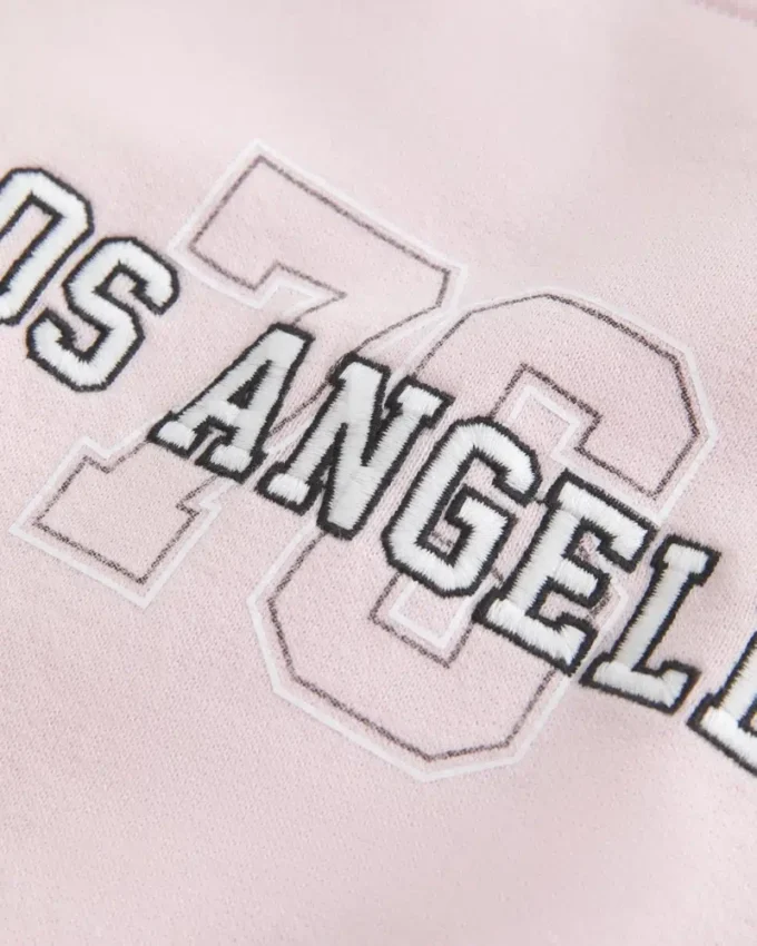 Kolay Çıkarılabilir Omuzsuz Los Angeles Grafik Sweatshirt
