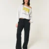 Kolay Omuz Dışı Iowa Hawkeyes Grafik Sweatshirt