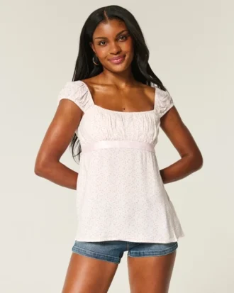 Kolay Saten Bağcıklı Babydoll Üst