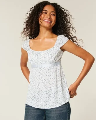 Kolay Saten Bağcıklı Babydoll Üst