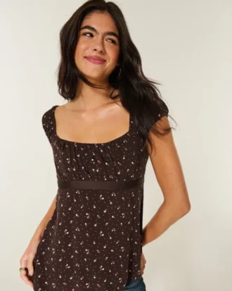 Kolay Saten Bağcıklı Babydoll Üst