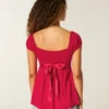 Kolay Saten Bağcıklı Babydoll Üst