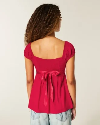 Kolay Saten Bağcıklı Babydoll Üst Kolay Saten Bağcıklı Babydoll Üst
