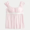 Kolay Saten Bağcıklı Babydoll Üst Kolay Saten Bağcıklı Babydoll Üst