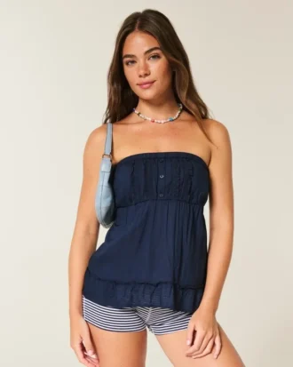Kolay Straplez Babydoll Üst
